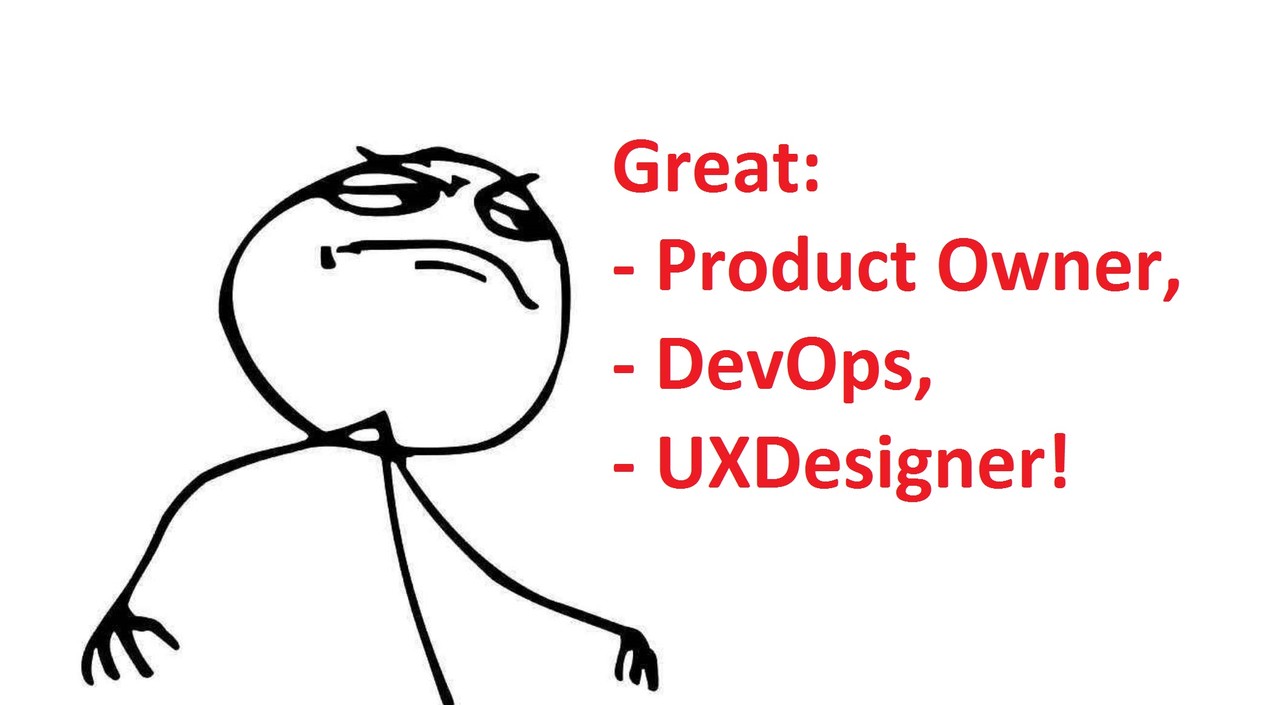 Great: Product Owner, DevOps & UXDesigner!